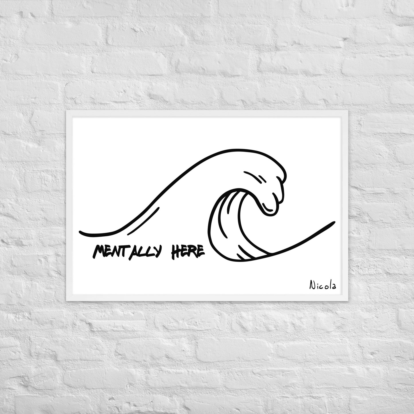 Mentally Here Paper Poster